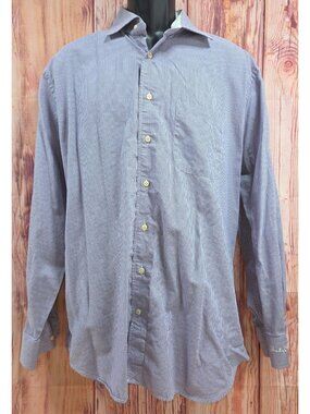Peter Millar Mens Blue Gingham Check Shirt XL Shady Oak Golf Course